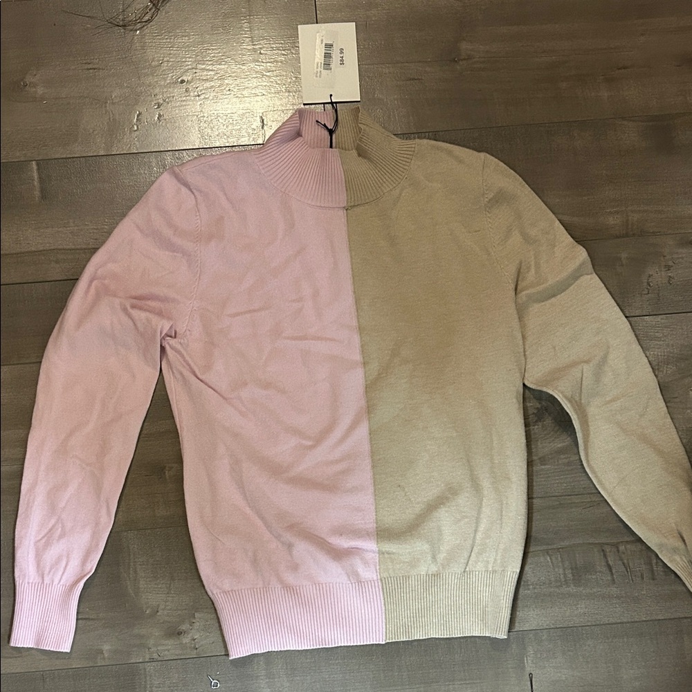 Deluc Two-Tone Pink and Tan Women's Sweater